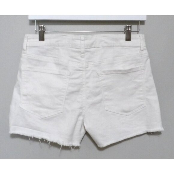 NUMERO white mid rise jean shorts cut off distressed women's size 26 inseam 3" - Picture 2 of 4